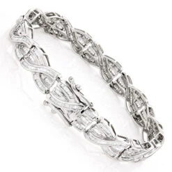 14K Yellow Gold Women's Baguette Diamond Bracelet 4 Ct 9 14K Yellow Gold Women's Baguette Diamond Bracelet 4 Ct -Urban Jewels Shop 14k gold womens baguette diamond bracelet 495ct p 5778 backwh