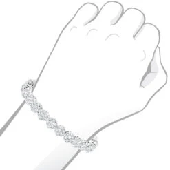 14K White Gold Women's Diamond Cluster Tennis Bracelet 8.25ct -Urban Jewels Shop 14k gold womens diamond cluster tennis bracelet 825ct p 5962 bodwh