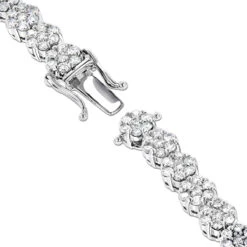14K White Gold Women's Diamond Cluster Tennis Bracelet 8.25ct -Urban Jewels Shop 14k gold womens diamond cluster tennis bracelet 825ct p 5962 claspwh
