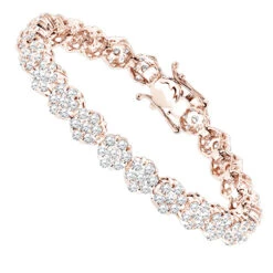 14K White Gold Women's Diamond Cluster Tennis Bracelet 8.25ct -Urban Jewels Shop 14k gold womens diamond cluster tennis bracelet 825ct p 5962 ro