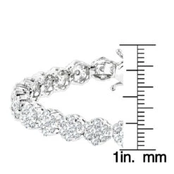 14K White Gold Women's Diamond Cluster Tennis Bracelet 8.25ct -Urban Jewels Shop 14k gold womens diamond cluster tennis bracelet 825ct p 5962 rulerwh