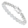 14K White Gold Women's Diamond Cluster Tennis Bracelet 8.25ct