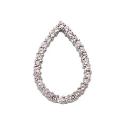 14K White Gold Women's Diamond Pendant 0.58ct