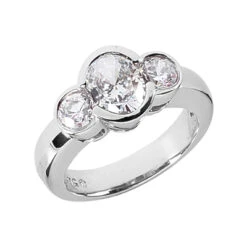 Thin 14K White Gold Women's Diamond Ring 1.50ct