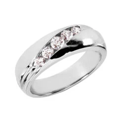 14K White Gold Women's Diamond Wedding Ring 0.34ct