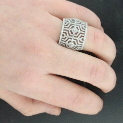 14K White Gold Women's Pave Diamond Ring 1.35ct -Urban Jewels Shop 14k gold womens pave diamond ring 135ct p 38722bod