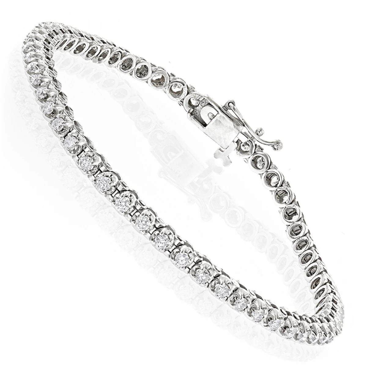 14K White Gold Women's Round Diamond Tennis Bracelet 1.80ct 1 14K White Gold Women's Round Diamond Tennis Bracelet 1.80ct