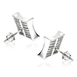 14K White Gold Invisible Set Princess Cut Diamond Stud Earrings For Men And Women 1.25ct Kite Shape -Urban Jewels Shop 14k invisible set princess cut diamond earrings 125ct p 97 backwh 1