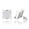 14K White Gold Invisible Set Princess Cut Diamond Stud Earrings For Men And Women 1.25ct Kite Shape