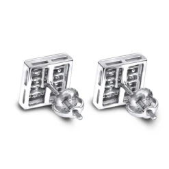 14K White Gold Invisible Set Princess Diamond Stud Earrings 0.55ct -Urban Jewels Shop 14k invisible set princess diamond stud earrings 060ct p 6163 backwh