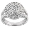 14K White Gold Ladies Cluster Diamond Ring 1 Carat
