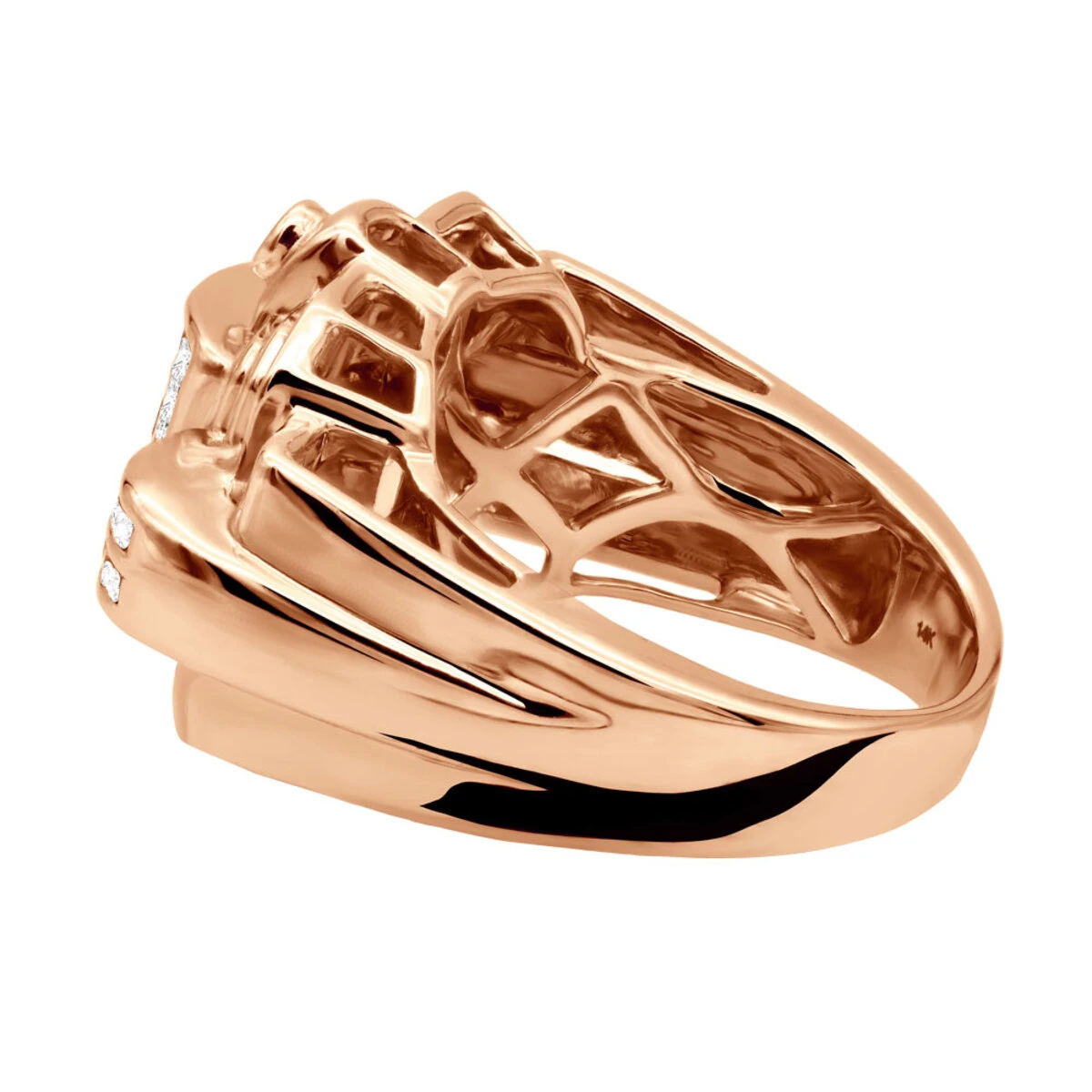 14K White Gold Men's Designer Diamond Ring Princess Round 2.16ct 6 14K White Gold Men's Designer Diamond Ring Princess Round 2.16ct - Image 6