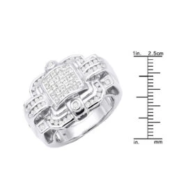 14K White Gold Men's Designer Diamond Ring Princess Round 2.16ct 15 14K White Gold Men's Designer Diamond Ring Princess Round 2.16ct -Urban Jewels Shop 14k mens designer diamond ring princess round 216ct p 6340 rulerwh