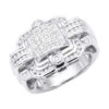 14K White Gold Men's Designer Diamond Ring Princess Round 2.16ct