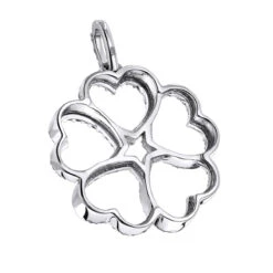 14K White Gold Multi Heart Diamond Pendant For Women Flower Design 0.35ct -Urban Jewels Shop 14k multi heart diamond pendant 042ct p 22309 backwh