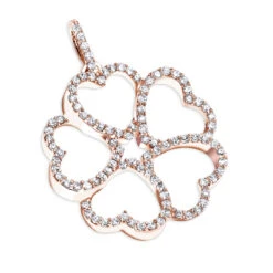 14K White Gold Multi Heart Diamond Pendant For Women Flower Design 0.35ct -Urban Jewels Shop 14k multi heart diamond pendant 042ct p 22309 ro