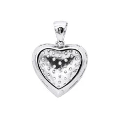 Large 14K White Gold Pave Diamond Heart Pendant 4 Carats 11 Large 14K White Gold Pave Diamond Heart Pendant 4 Carats -Urban Jewels Shop 14k pave large diamond heart pendant 4ct p 22430 backwh