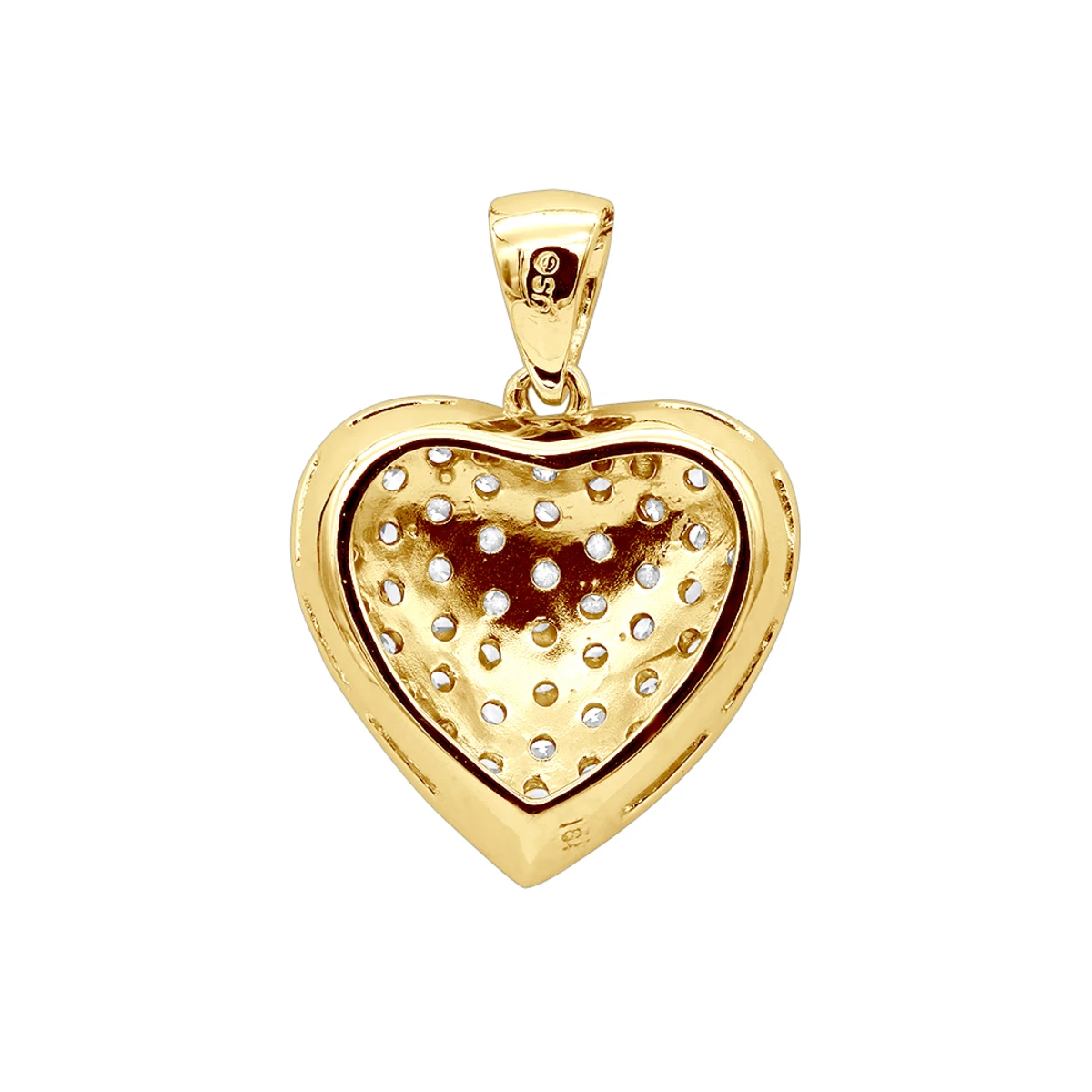 Large 14K White Gold Pave Diamond Heart Pendant 4 Carats 5 Large 14K White Gold Pave Diamond Heart Pendant 4 Carats - Image 5