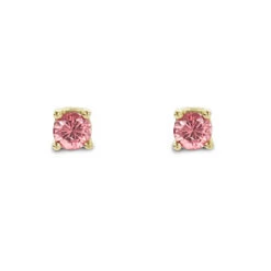 14K Yellow Gold Pink Diamond Stud Earrings 0.2ct