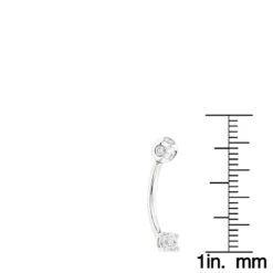 Pure 14K White Gold Belly Ring With Diamonds 0.33ct -Urban Jewels Shop 14k pure gold belly ring with diamonds 033ct p 5864 rulerwh