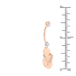 Pure 14K Rose Gold Diamond Flip Flop Belly Ring 0.33ct 9 Pure 14K Rose Gold Diamond Flip Flop Belly Ring 0.33ct -Urban Jewels Shop 14k pure gold diamond flip flop belly ring 033ct p 5874 rulerro