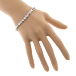 14K White Gold Round Diamond Love Knots Tennis Bracelet 2 Carat -Urban Jewels Shop 14k round diamond knots tennis bracelet 198ct p 22482 bodwh
