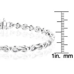 14K White Gold Round Diamond Love Knots Tennis Bracelet 2 Carat -Urban Jewels Shop 14k round diamond knots tennis bracelet 198ct p 22482 rulerwh