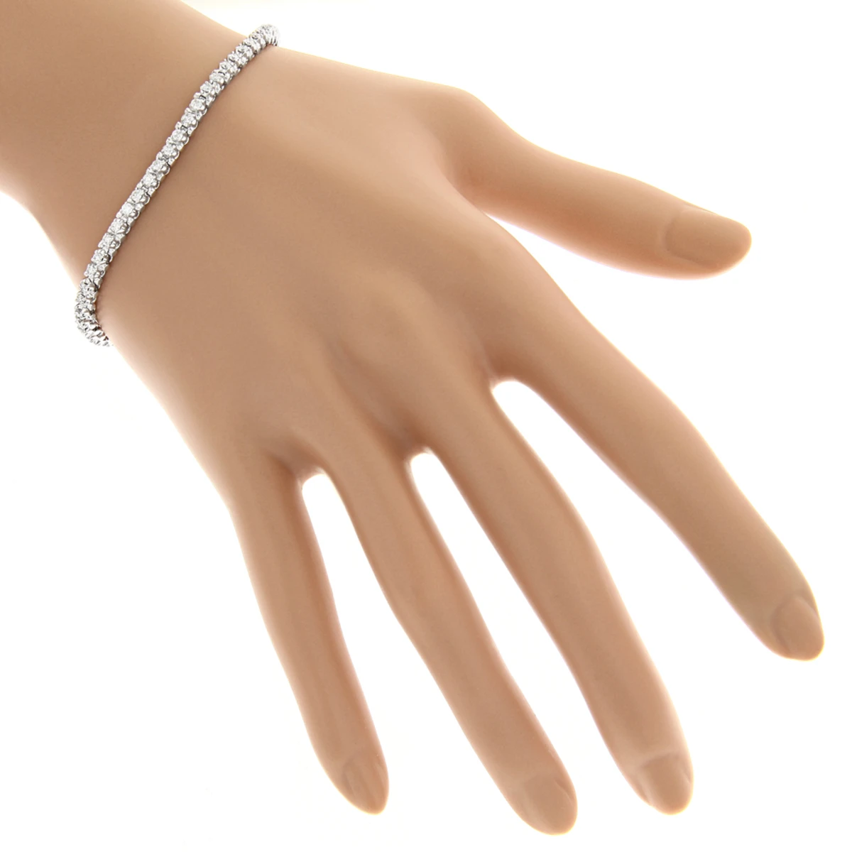 Round Diamond Women's Tennis Bracelet 14K White Gold 1 1/2ct 5 Round Diamond Women's Tennis Bracelet 14K White Gold 1 1/2ct - Image 5