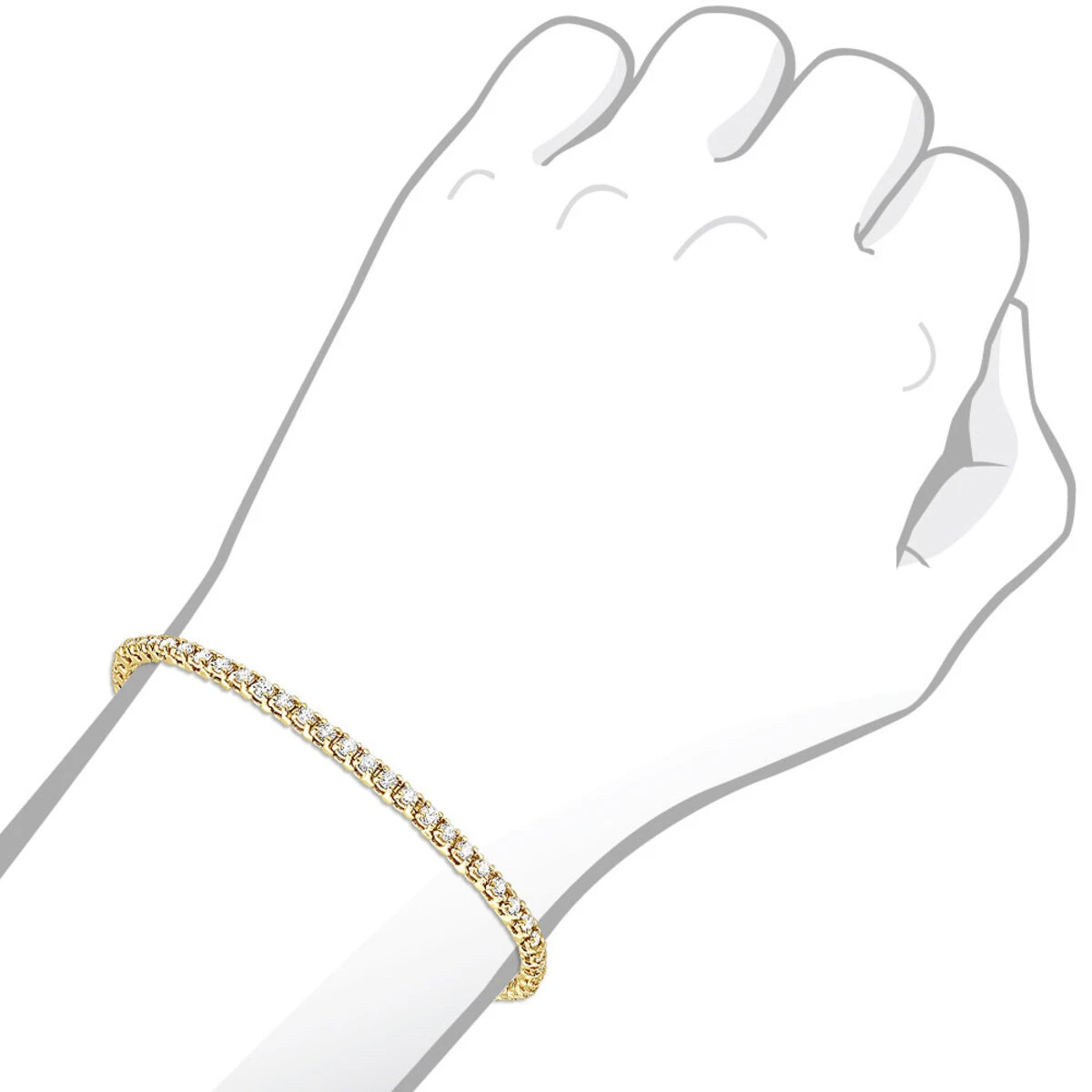 14K White Gold Round Diamond Tennis Bracelet For Women 3.55ct With 4 Prong Setting 8 14K White Gold Round Diamond Tennis Bracelet For Women 3.55ct With 4 Prong Setting - Image 8