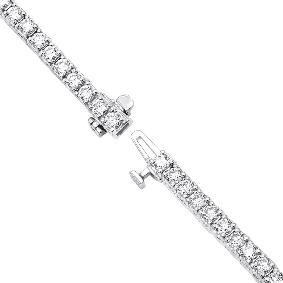 14K White Gold Round Diamond Tennis Bracelet For Women 5 Carats 4 14K White Gold Round Diamond Tennis Bracelet For Women 5 Carats - Image 4