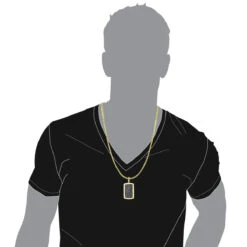 14K Yellow Gold Dog Tag Pendant With Black Diamonds 3.25 -Urban Jewels Shop 14k solid gold dog tag pendant with black diamonds 325 p 22400 bodye