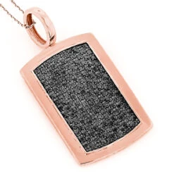 14K Yellow Gold Dog Tag Pendant With Black Diamonds 3.25 -Urban Jewels Shop 14k solid gold dog tag pendant with black diamonds 325 p 22400 ro