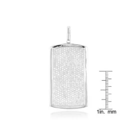 Iced Out 14K White Gold Dog Tag Pendant With Diamonds 2ct -Urban Jewels Shop 14k solid gold dog tag pendant with diamonds 199ct p 6990 rulerwh