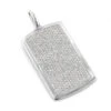 Iced Out 14K White Gold Dog Tag Pendant With Diamonds 2ct