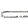 Solid 14K White Gold Franco Chain In Yellow Or White Gold 4mm Wide, 24-40in