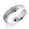 Solid 14K White Gold Men's Woven Wedding Band
