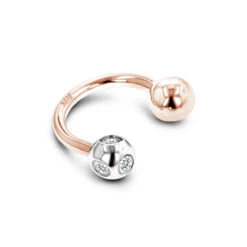 Designer Solid 14K Yellow Gold Circular Barbells Belly Button Piercing With Real Diamonds 0.15ct -Urban Jewels Shop 14k solid gold real diamond body jewelry piece 011ct p 5875 ro