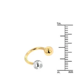 Designer Solid 14K Yellow Gold Circular Barbells Belly Button Piercing With Real Diamonds 0.15ct -Urban Jewels Shop 14k solid gold real diamond body jewelry piece 011ct p 5875 rulerye