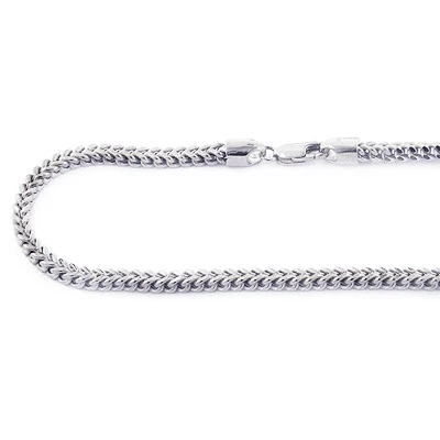 Solid 14K White Gold Franco Chain 30-40in 3.5mm 1 Solid 14K White Gold Franco Chain 30-40in 3.5mm