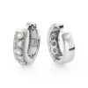 14K White Gold Unique Huggie Diamond Earrings 0.77ct