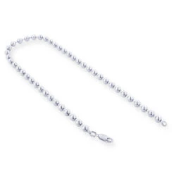 Men's 14K White Gold Bead Ball Chain Bracelet 5mm 7.5in-9in