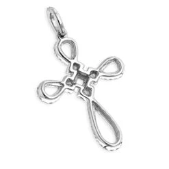 Small 14K White Gold Cross Pendant For Women With Diamonds 0.2ct -Urban Jewels Shop 14k white gold cross pendant 028ct p 42047 backwh