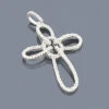 14K White Gold Cross Pendant 0.34ct