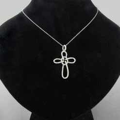 14K White Gold Cross Pendant 0.34ct -Urban Jewels Shop 14k white gold cross pendant 034ct p 41776bod