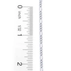 14K White Gold Figaro Chain For Men 2.5mm 22-24in -Urban Jewels Shop 14k white gold figaro chain 25mm 22 24in 3