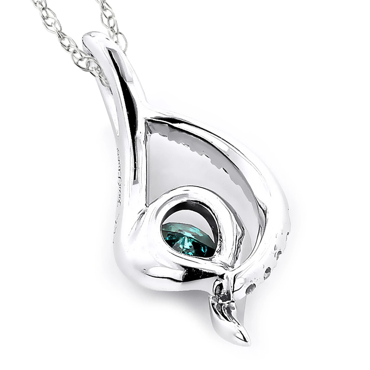 14K White Gold Ladies Blue Diamond Necklace 0.35ct La Minor 4 14K White Gold Ladies Blue Diamond Necklace 0.35ct La Minor - Image 4