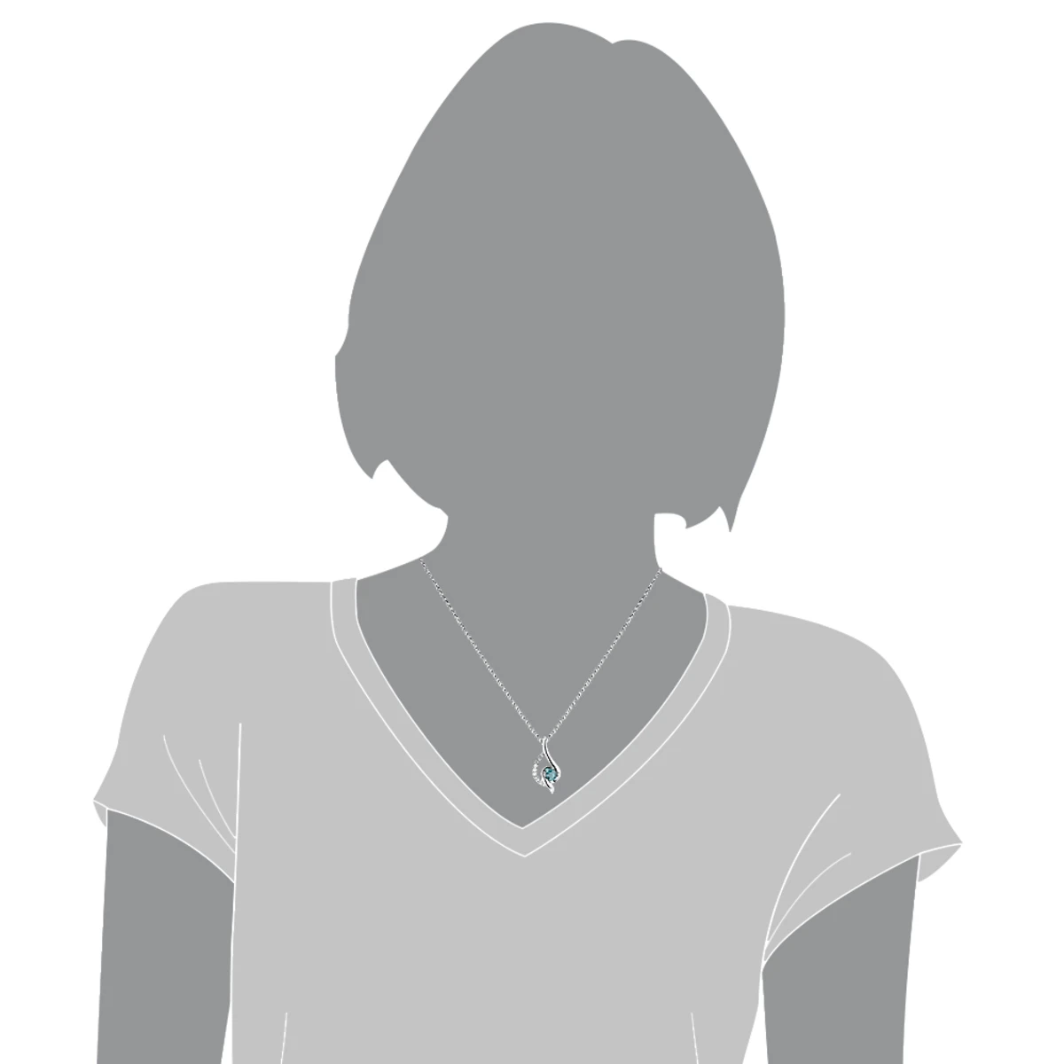 14K White Gold Ladies Blue Diamond Necklace 0.35ct La Minor 5 14K White Gold Ladies Blue Diamond Necklace 0.35ct La Minor - Image 5