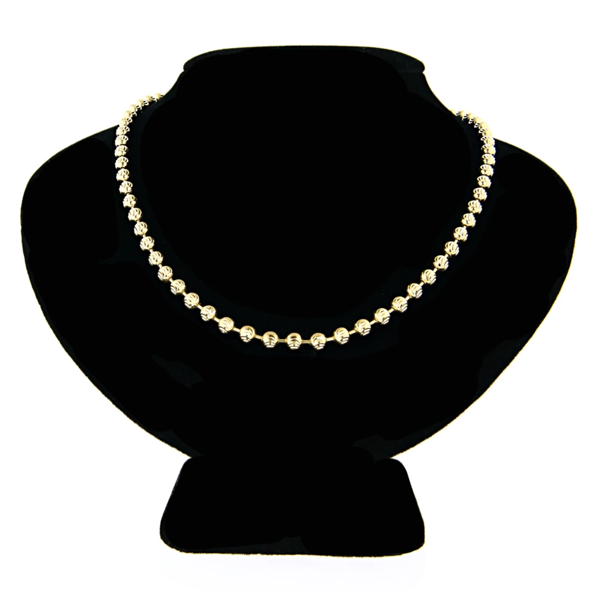 Men's 14K Yellow Gold Moon Cut Bead Chain 5mm 22-40in 5 Men's 14K Yellow Gold Moon Cut Bead Chain 5mm 22-40in - Image 5