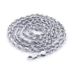 14K White Gold Rope Chain 2mm 22-30in