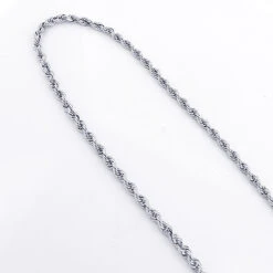 14K White Gold Rope Chain 3mm 22-30in -Urban Jewels Shop 14k white gold rope chain 3mm 22 30in 2